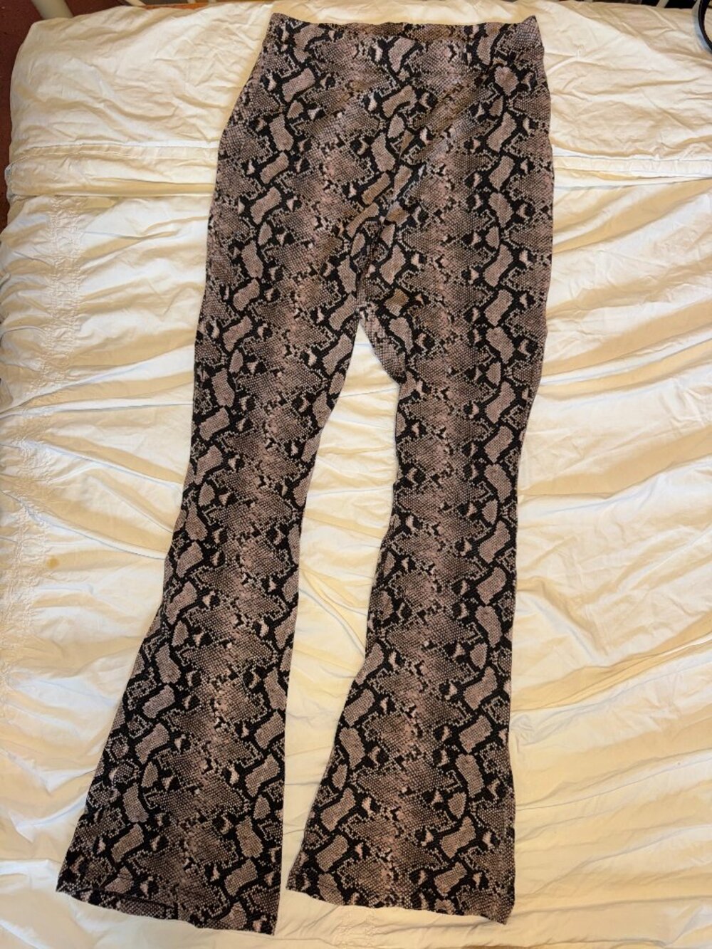Primark High Waisted Snake Print Flare Pants